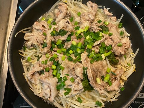 もやしとえのきと豚こまの蒸ししゃぶ